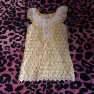 MudPie baby yellow lace dress
